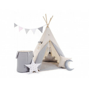 Tipi-Zelt für Kinder - Spielzelt -  - Savannah - Beige - 160 x 110 x 110 cm - mit Bodenmatte und 2 Kissen - Wigwam